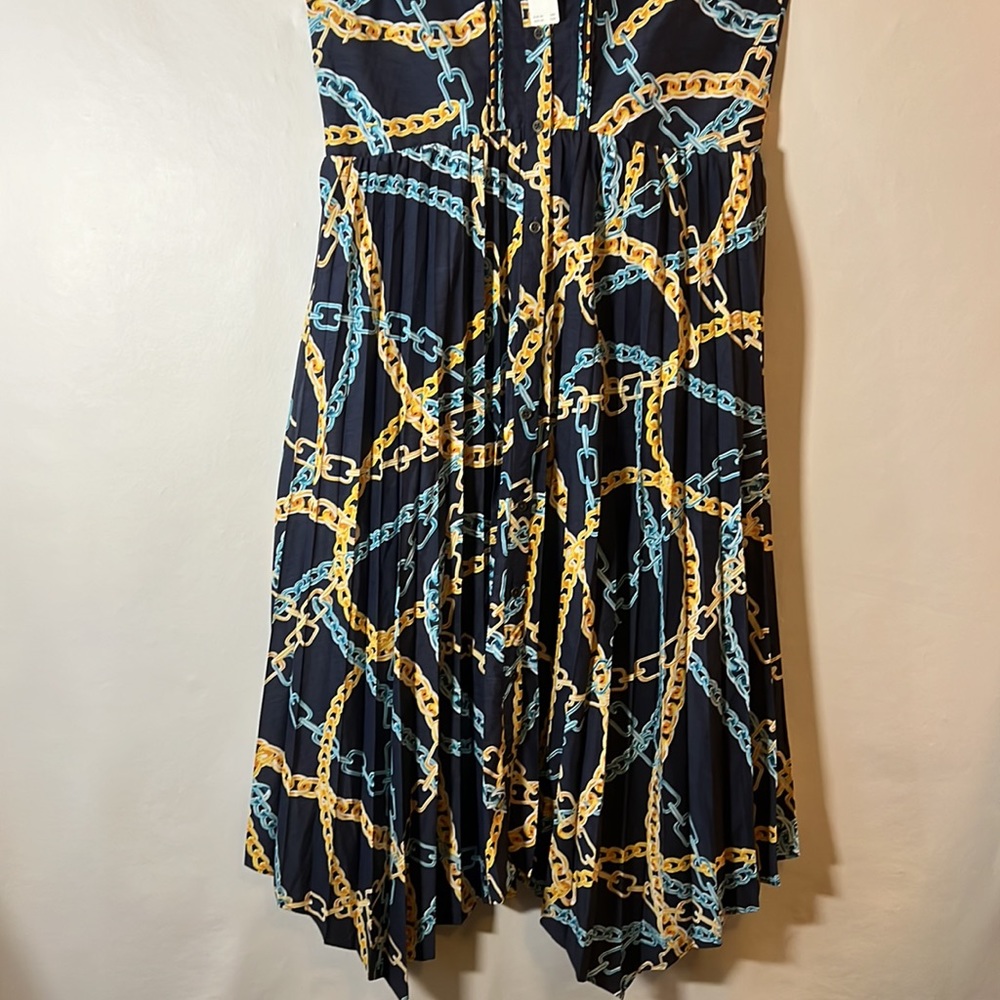 Maeve Elegant Chains Pleated Midi Shirt Dress - Picture 16 of 16